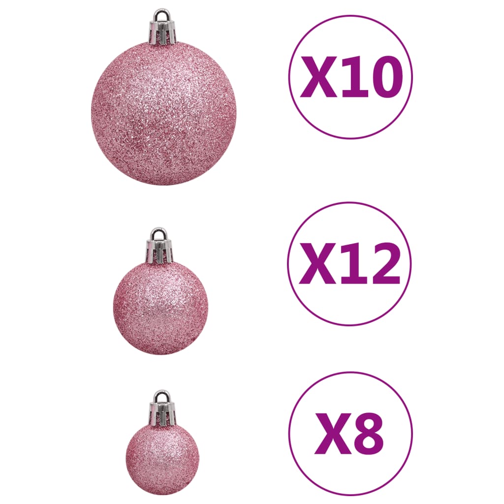 Set Palline di Natale 111 pz Rosa in Polistirene 356117