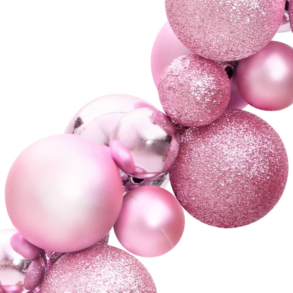 Ghirlanda di Palline di Natale Rosa 175 cm in Polistirene 356139