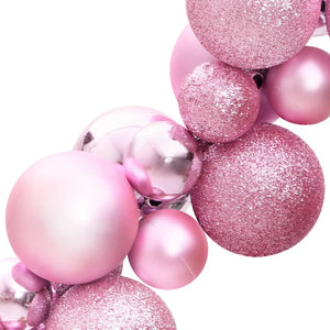 Ghirlanda di Palline di Natale Rosa 175 cm in Polistirene 356139