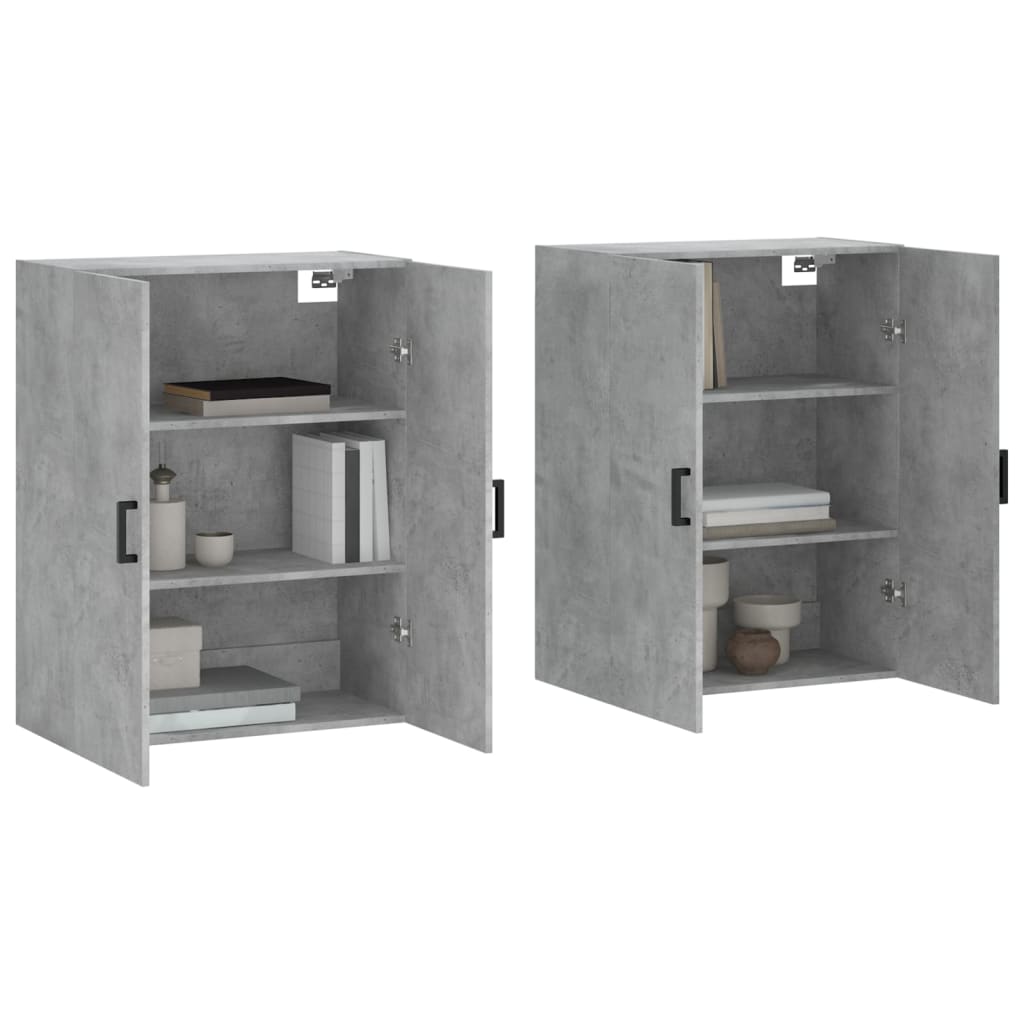 Mobili a Parete 2 pz Grigio Cemento 69,5x34x90 cmcod mxl 70115