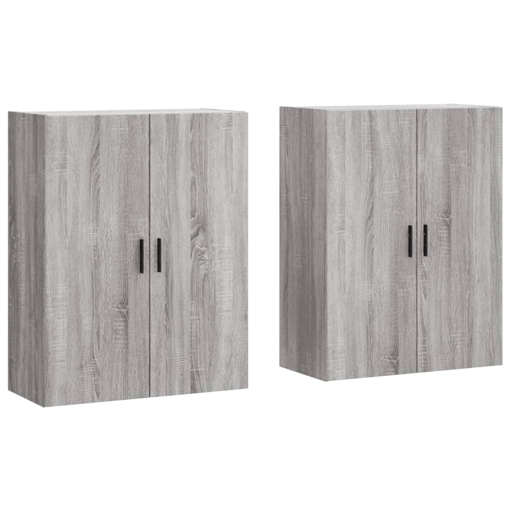 Mobili a Parete 2 pz Grigio Sonoma 69,5x34x90 cm 3195641