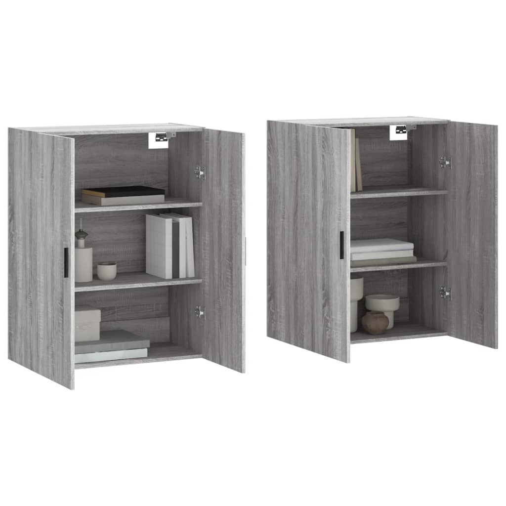 Mobili a Parete 2 pz Grigio Sonoma 69,5x34x90 cm 3195641