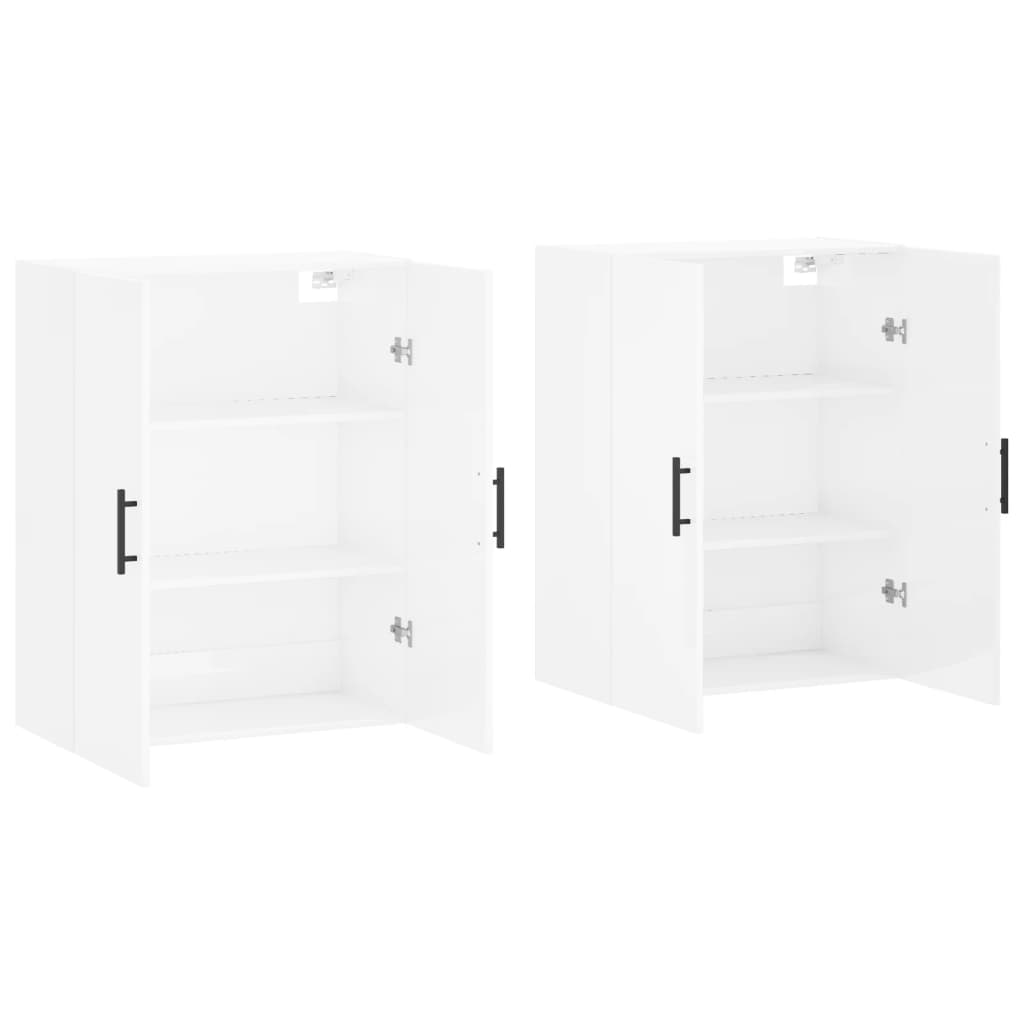 Mobili a Parete 2 pz Bianco Lucido 69,5x34x90 cm 3195645