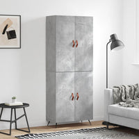 Credenza Grigio Cemento 69,5x34x180 cm in Legno Multistrato 3195655