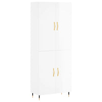 Credenza Bianco Lucido 69,5x34x180 cm in Legno Multistrato 3195661