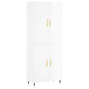 Credenza Bianco Lucido 69,5x34x180 cm in Legno Multistrato 3195661