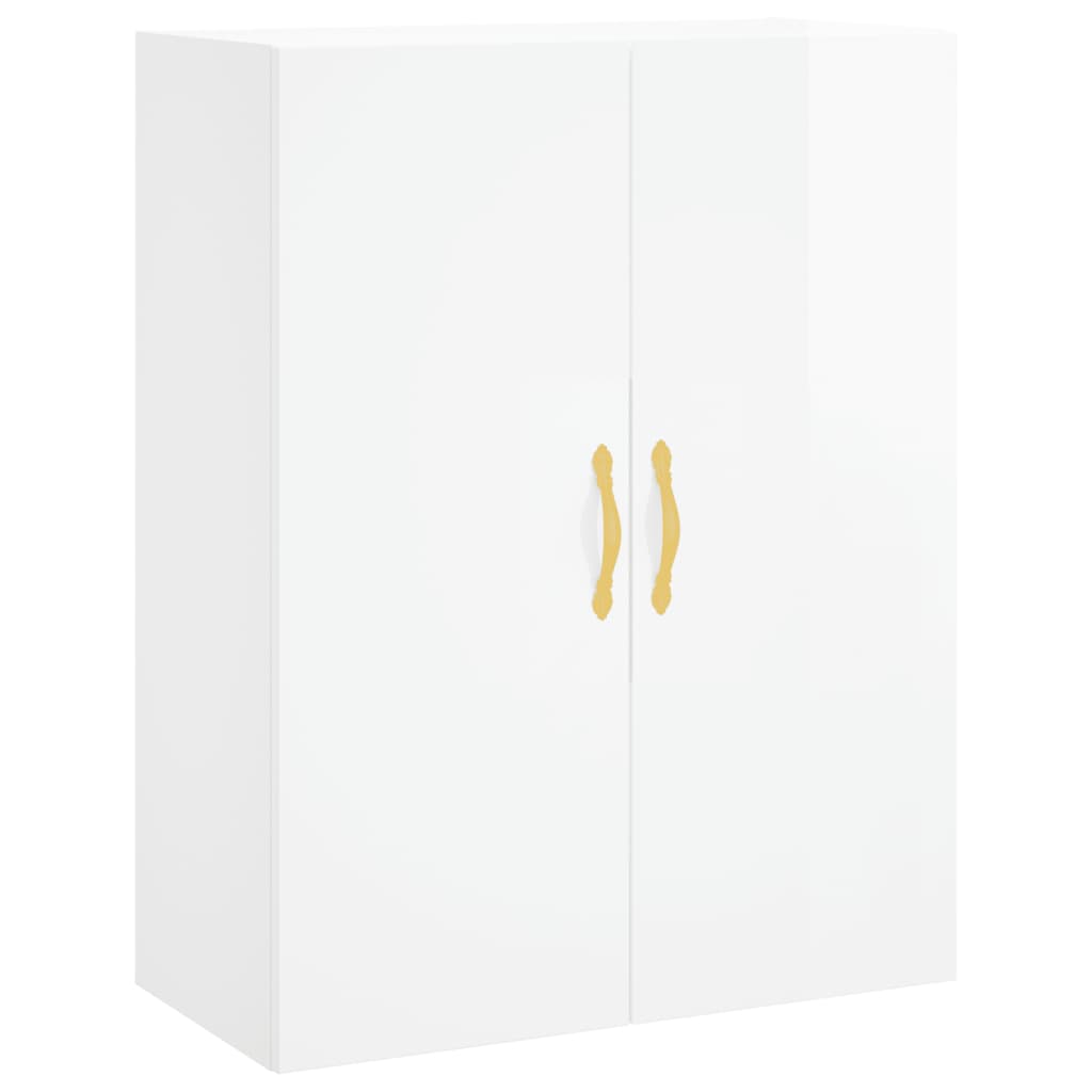 Credenza Bianco Lucido 69,5x34x180 cm in Legno Multistrato 3195661