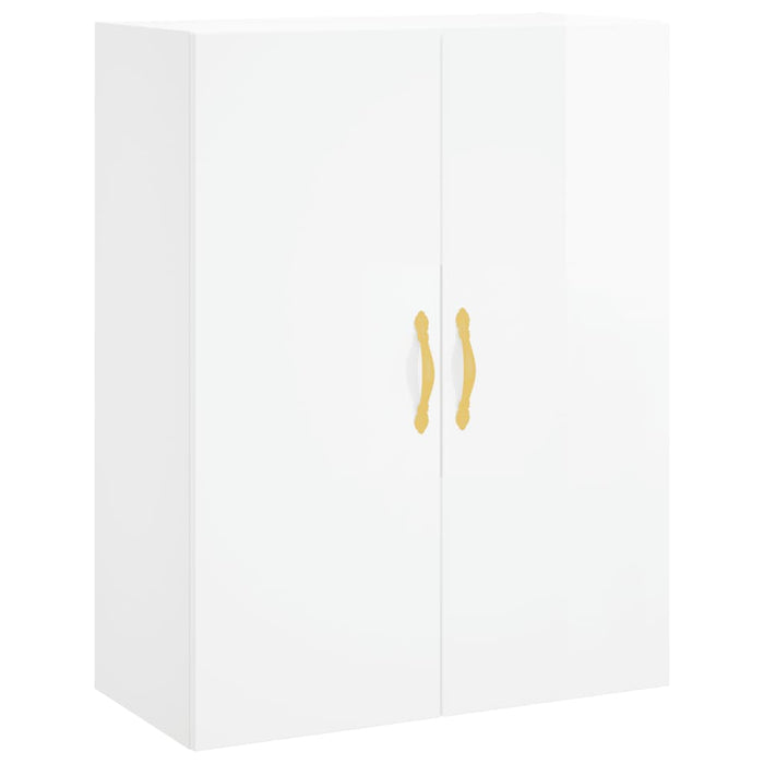 Credenza Bianco Lucido 69,5x34x180 cm in Legno Multistrato 3195661