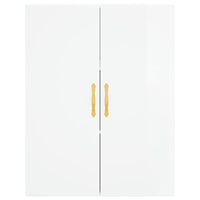 Credenza Bianco Lucido 69,5x34x180 cm in Legno Multistrato 3195661