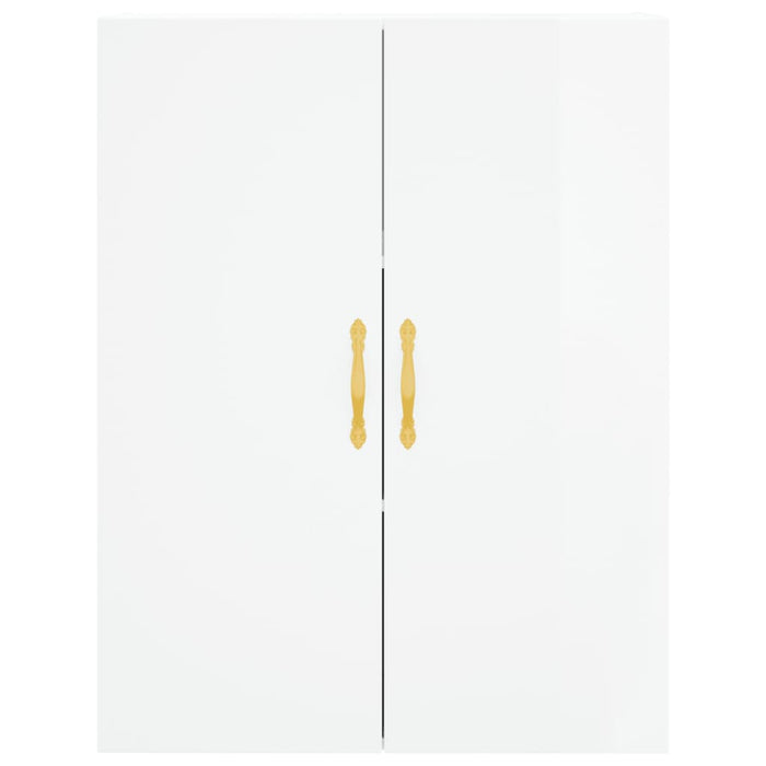 Credenza Bianco Lucido 69,5x34x180 cm in Legno Multistrato 3195661