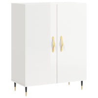 Credenza Bianco Lucido 69,5x34x180 cm in Legno Multistrato 3195661