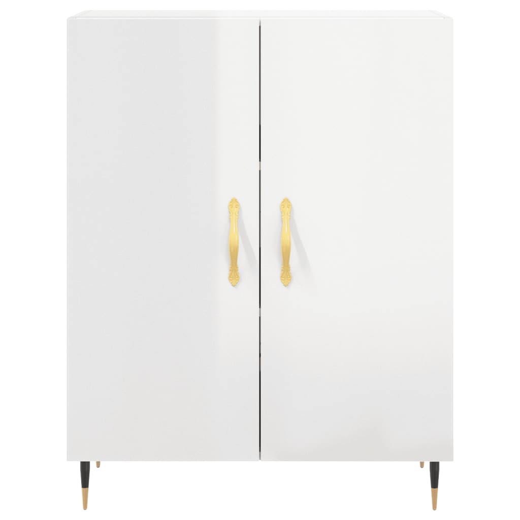 Credenza Bianco Lucido 69,5x34x180 cm in Legno Multistrato 3195661