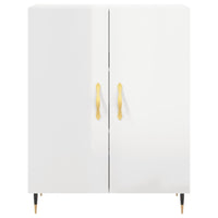 Credenza Bianco Lucido 69,5x34x180 cm in Legno Multistrato 3195661