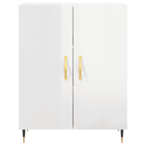 Credenza Bianco Lucido 69,5x34x180 cm in Legno Multistrato 3195661