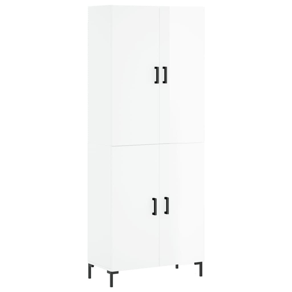 Credenza Bianco Lucido 69,5x34x180 cm in Legno Multistrato 3195677