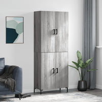 Credenza Grigio Sonoma 69,5x34x180 cm in Legno Multistratocod mxl 101895