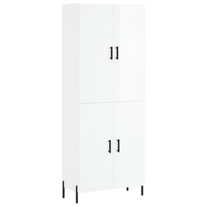 Credenza Bianco Lucido 69,5x34x180 cm in Legno Multistrato 3195685