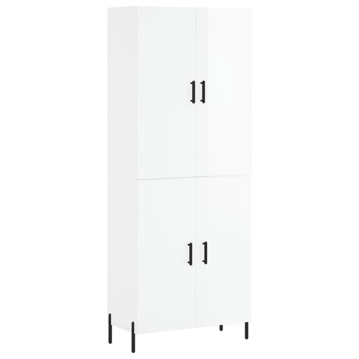 Credenza Bianco Lucido 69,5x34x180 cm in Legno Multistrato 3195685