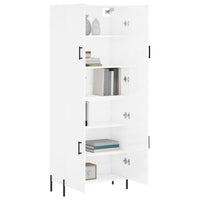 Credenza Bianco Lucido 69,5x34x180 cm in Legno Multistrato 3195685