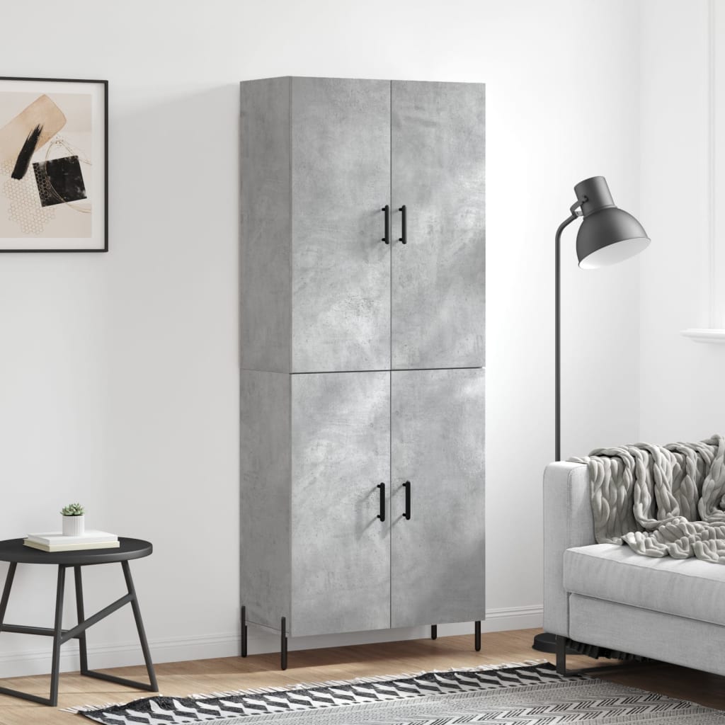 Credenza Grigio Cemento 69,5x34x180 cm in Legno Multistrato 3195687