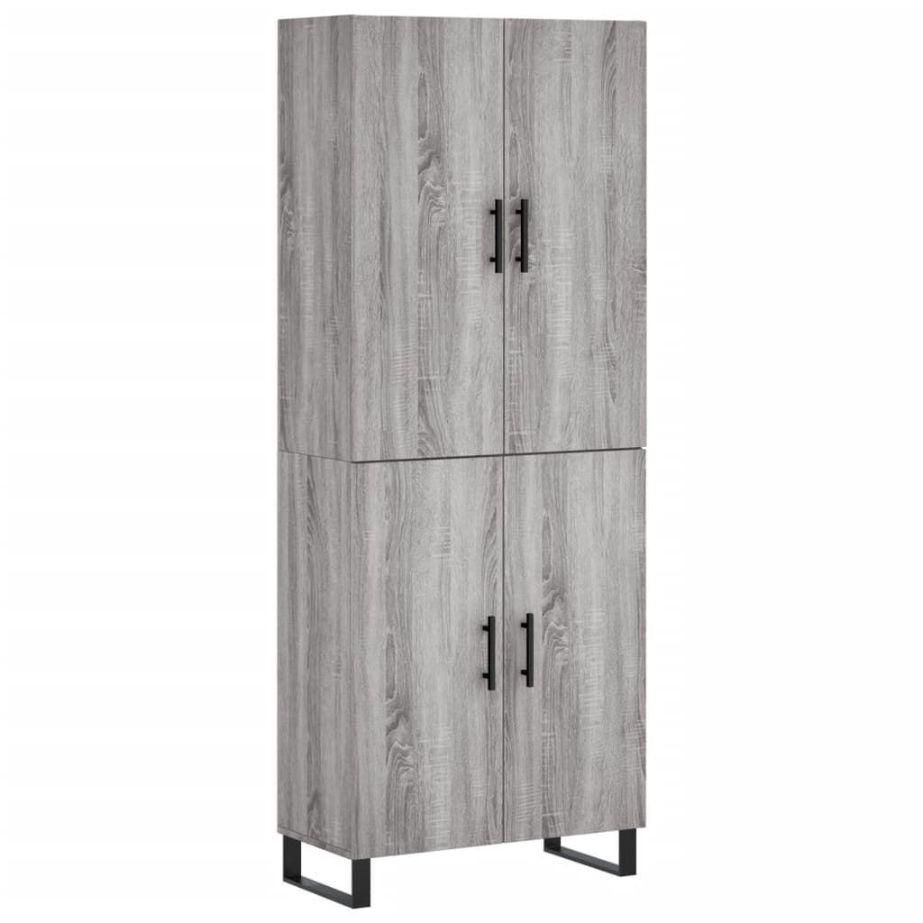 Credenza Grigio Sonoma 69,5x34x180 cm in Legno Multistratocod mxl 77909