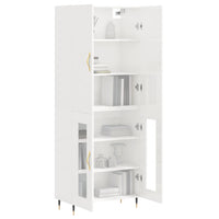 Credenza Bianco Lucido 69,5x34x180 cm in Legno Multistrato 3195717