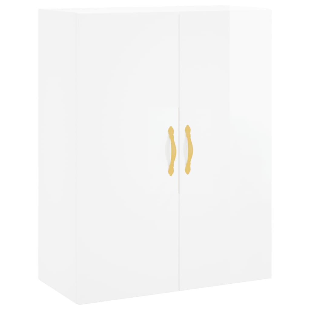 Credenza Bianco Lucido 69,5x34x180 cm in Legno Multistrato 3195717