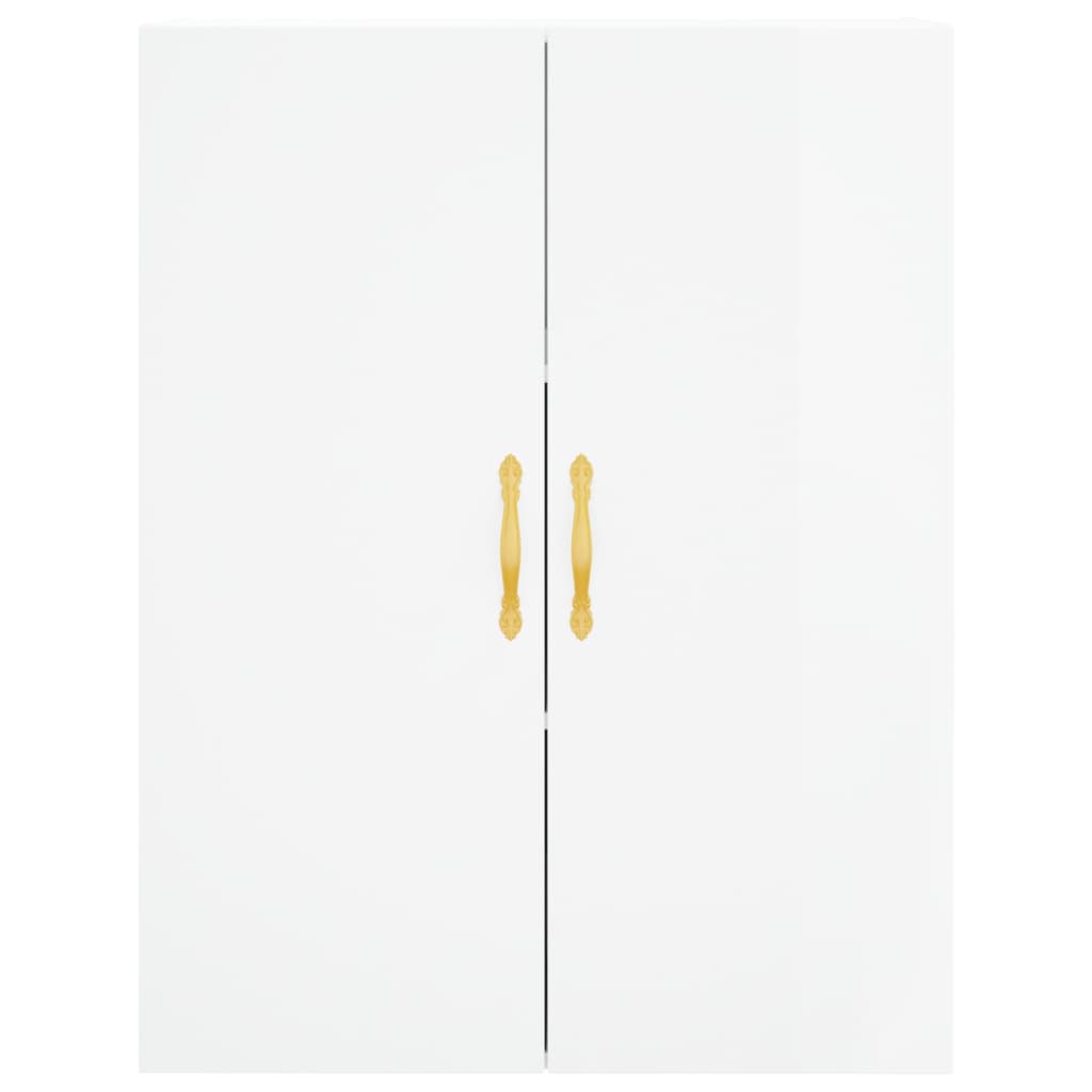 Credenza Bianco Lucido 69,5x34x180 cm in Legno Multistrato 3195717