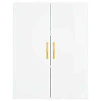 Credenza Bianco Lucido 69,5x34x180 cm in Legno Multistrato 3195717