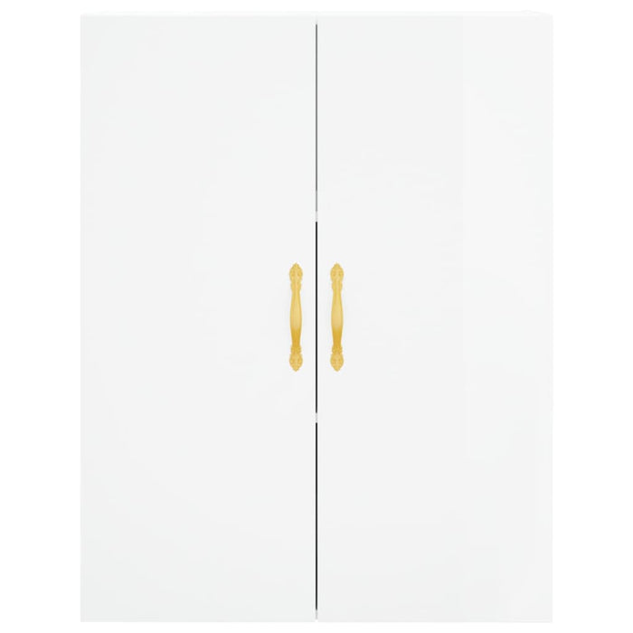 Credenza Bianco Lucido 69,5x34x180 cm in Legno Multistrato 3195717