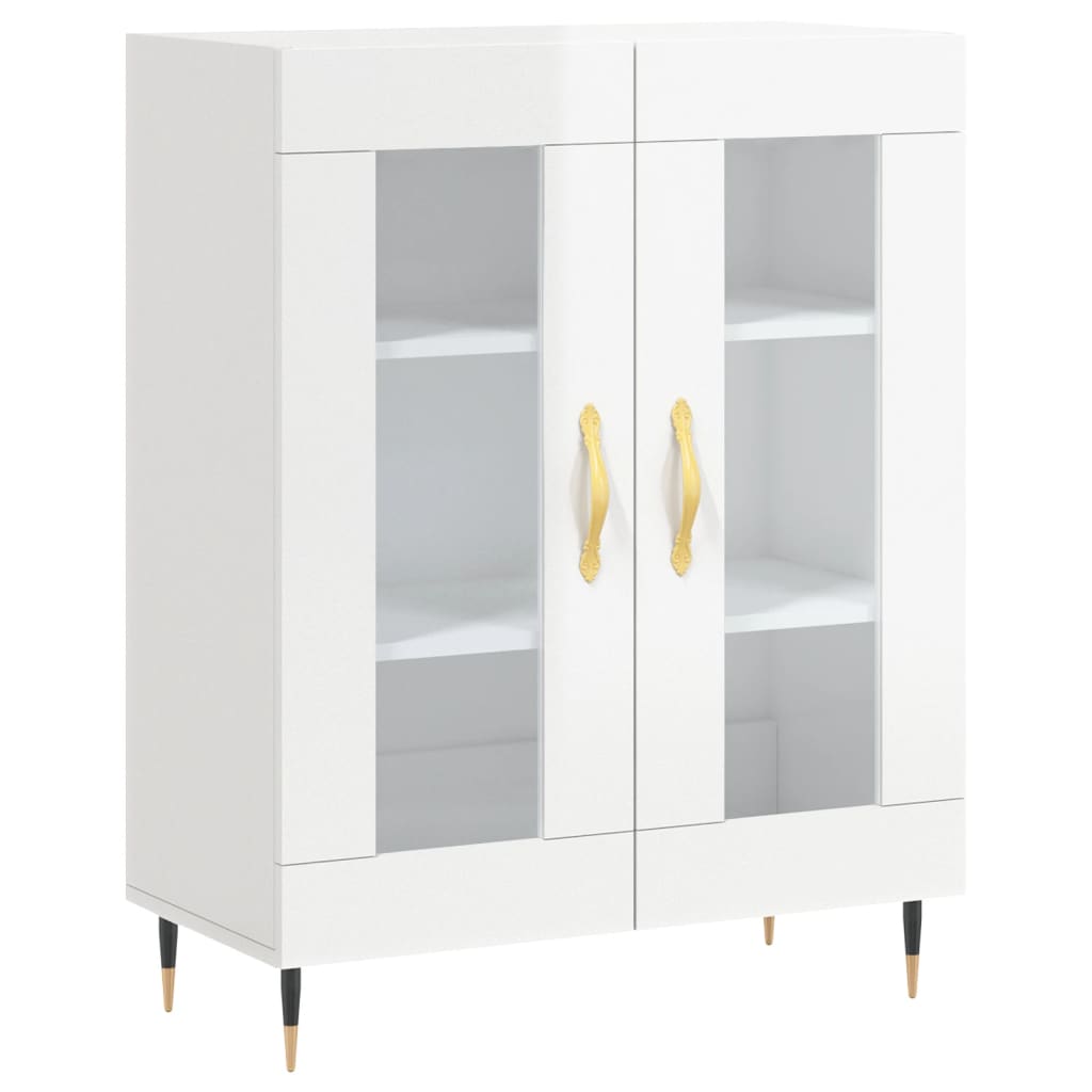 Credenza Bianco Lucido 69,5x34x180 cm in Legno Multistrato 3195717