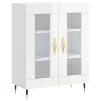 Credenza Bianco Lucido 69,5x34x180 cm in Legno Multistrato 3195717