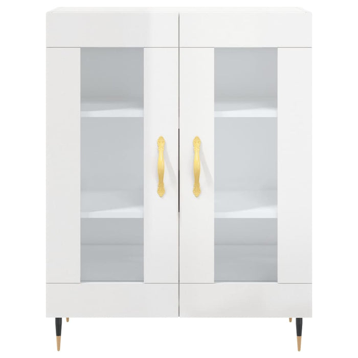 Credenza Bianco Lucido 69,5x34x180 cm in Legno Multistrato 3195717