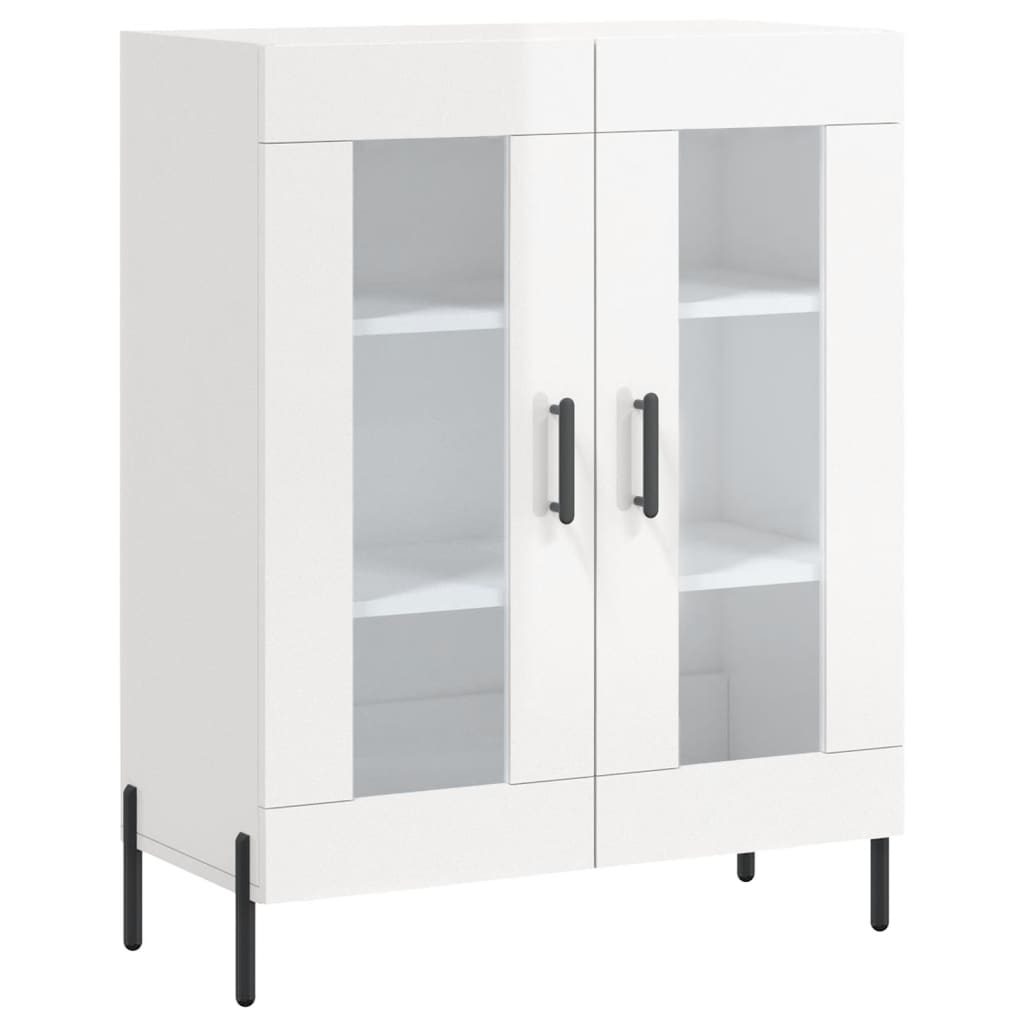 Credenza Bianco Lucido 69,5x34x180 cm in Legno Multistrato 3195741