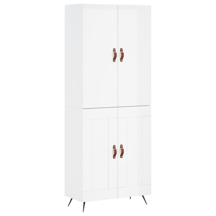 Credenza Bianco Lucido 69,5x34x180 cm in Legno Multistratocod mxl 104335