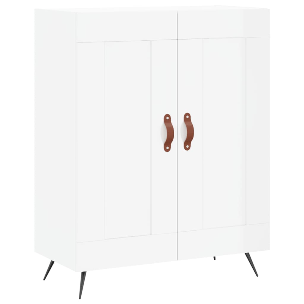 Credenza Bianco Lucido 69,5x34x180 cm in Legno Multistrato 3195765