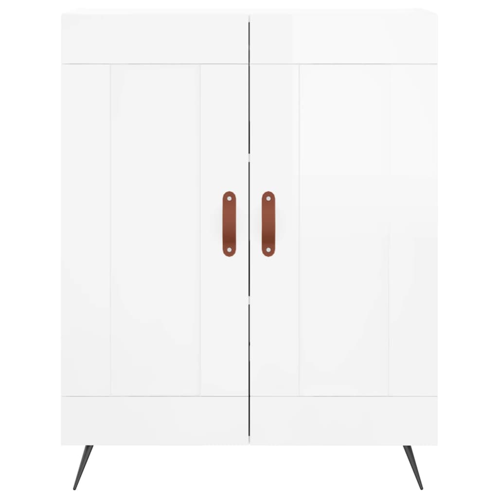 Credenza Bianco Lucido 69,5x34x180 cm in Legno Multistrato 3195765