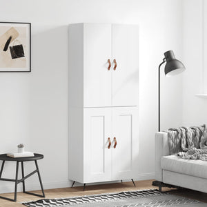 Credenza Bianco Lucido 69,5x34x180 cm in Legno Multistratocod mxl 104335