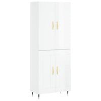 Credenza Bianco Lucido 69,5x34x180 cm in Legno Multistrato 3195773