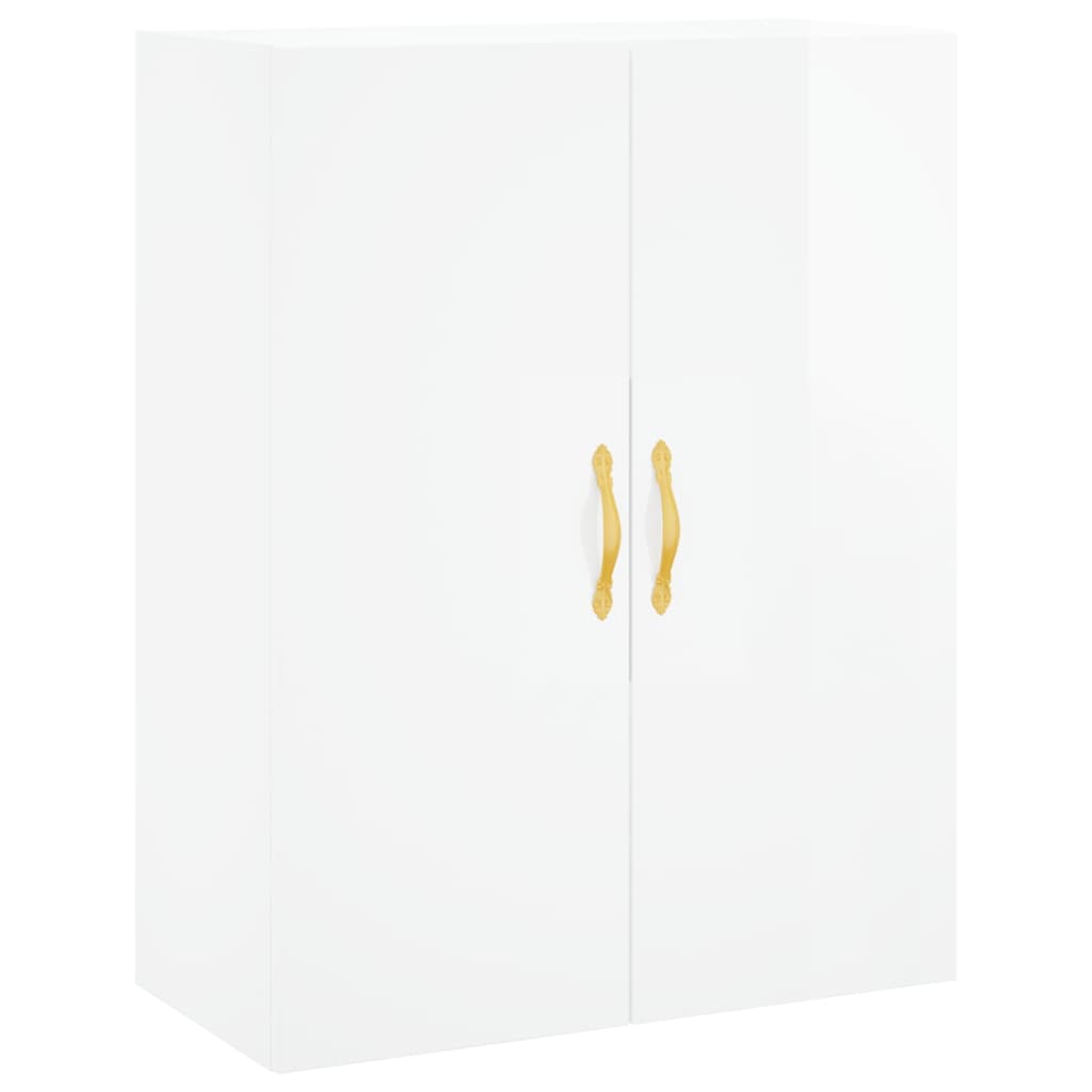 Credenza Bianco Lucido 69,5x34x180 cm in Legno Multistrato 3195773