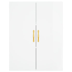 Credenza Bianco Lucido 69,5x34x180 cm in Legno Multistrato 3195773