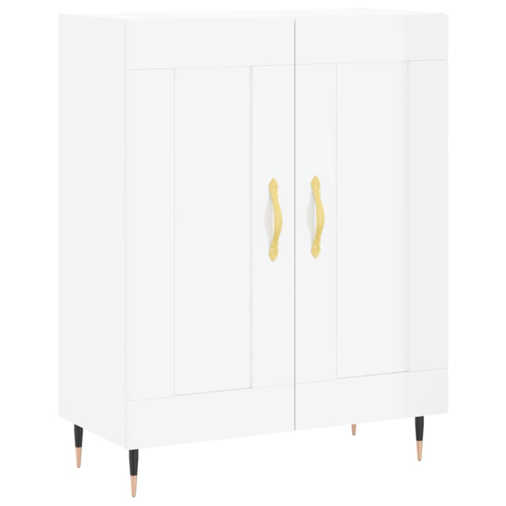 Credenza Bianco Lucido 69,5x34x180 cm in Legno Multistrato 3195773