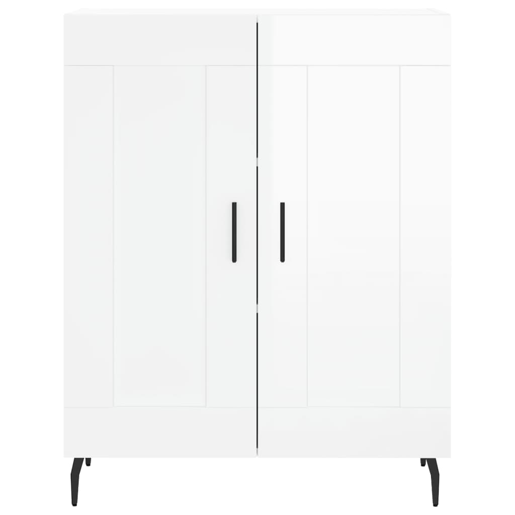 Credenza Bianco Lucido 69,5x34x180 cm in Legno Multistrato 3195805