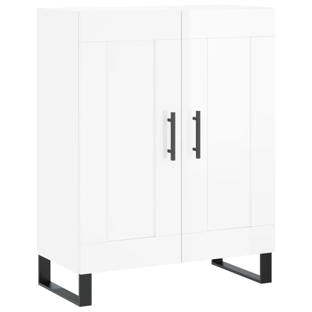 Credenza Bianco Lucido 69,5x34x180 cm in Legno Multistrato 3195813