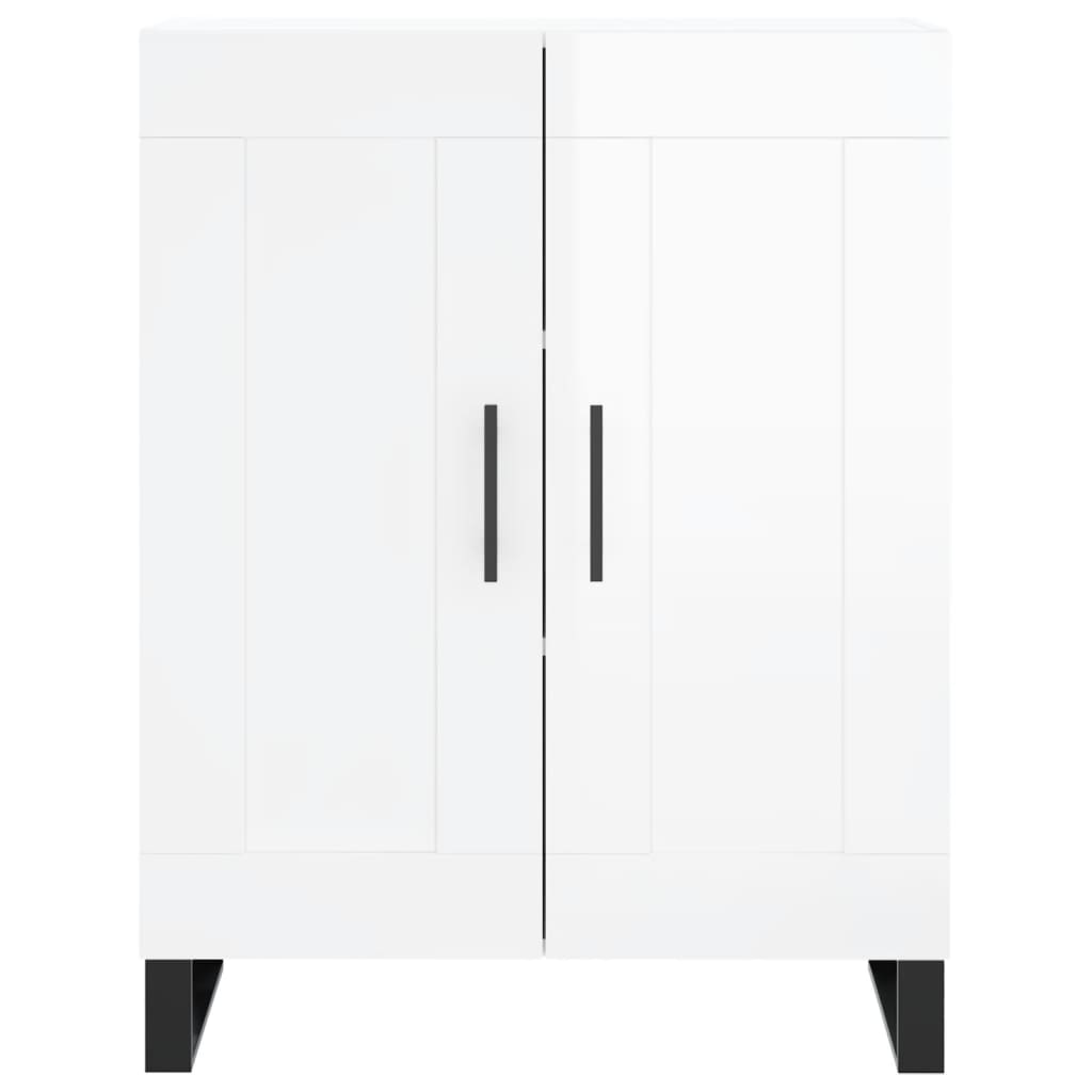 Credenza Bianco Lucido 69,5x34x180 cm in Legno Multistrato 3195813