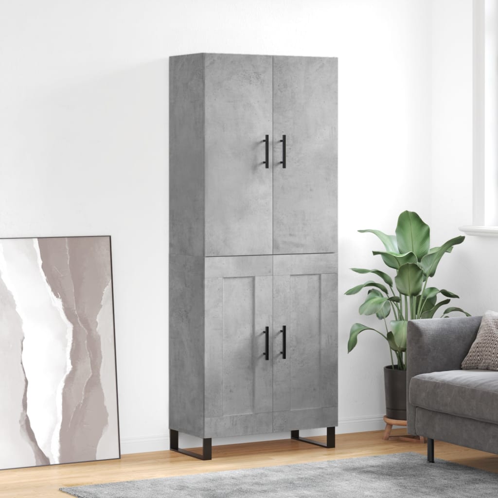 Credenza Grigio Cemento 69,5x34x180 cm in Legno Multistrato 3195815