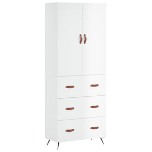 Credenza Bianco Lucido 69,5x34x180 cm in Legno Multistratocod mxl 101705