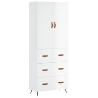 Credenza Bianco Lucido 69,5x34x180 cm in Legno Multistrato 3195821