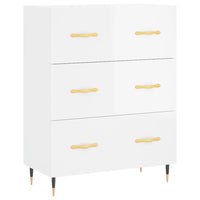 Credenza Bianco Lucido 69,5x34x180 cm in Legno Multistrato 3195829