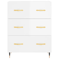 Credenza Bianco Lucido 69,5x34x180 cm in Legno Multistrato 3195829